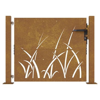 vidaXL Puutarhaportti 105x105 cm corten teräs ruohokuvio