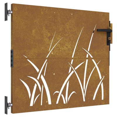 vidaXL Puutarhaportti 85x100 cm corten teräs ruohokuvio