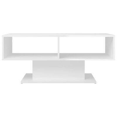 vidaXL Sohvapöytä korkeakiilto valkoinen 103,5x50x44,5 cm lastulevy