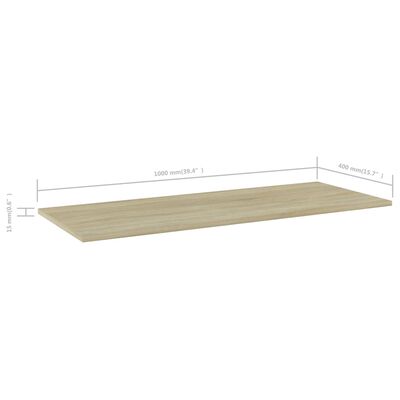 vidaXL Kirjahyllytasot 4 kpl Sonoma-tammi 100x40x1,5 cm lastulevy