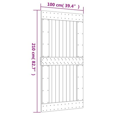 vidaXL Liukuovi asennustarvikkeineen 100x210 cm täysi mänty