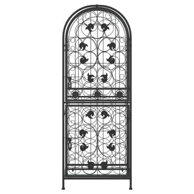 vidaXL Viinipulloteline 41 pullolle musta 45x36x120 cm takorauta