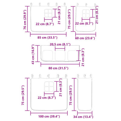 vidaXL Parvisänky verhoilla sininen 90x190 cm täysi mänty