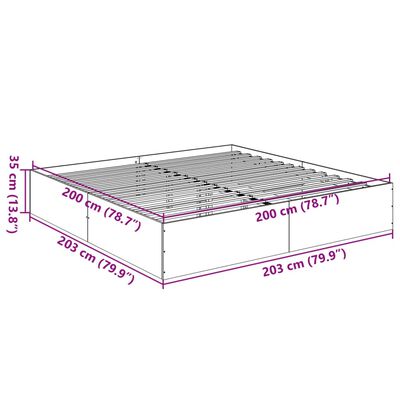 vidaXL Sängynrunko savutammi 200x200 cm tekninen puu