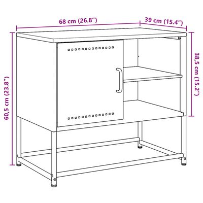 vidaXL TV-taso antrasiitti 100,5x39x60,5 cm teräs