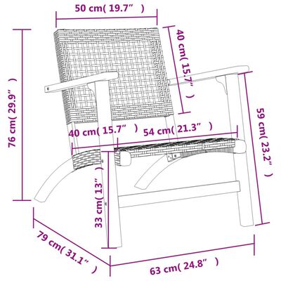 vidaXL Puutarhatuolit 2 kpl beige polyrottinki ja akasiapuu