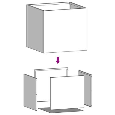 vidaXL Kukkalaatikot 2 kpl antrasiitti 32x30x29cm kylmävalssattu teräs