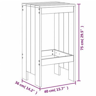 vidaXL Baarijakkarat 2 kpl hunajanruskea 40x36x75 cm täysi mänty