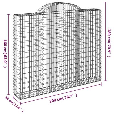 vidaXL Kaarevat kivikorit 7 kpl 200x30x160/180 cm galvanoitu rauta