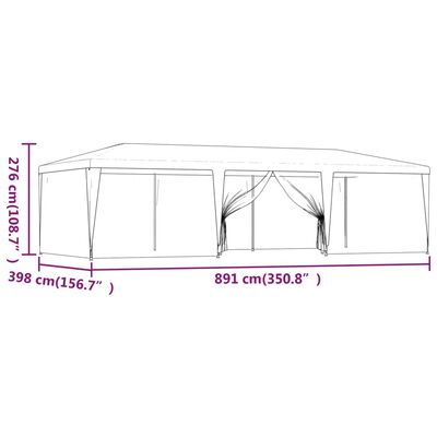 vidaXL Juhlateltta 8 verkkosivuseinää antrasiitti 9x4 m HDPE