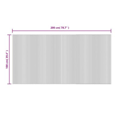 vidaXL Matto suorakaide ruskea 100x200 cm bambu