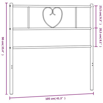 vidaXL Metallinen sängynpääty musta 100 cm