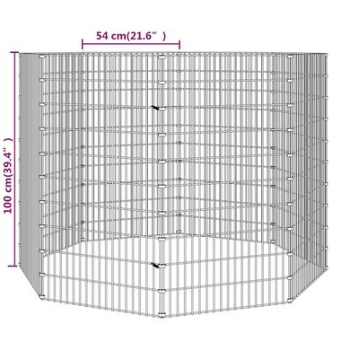 vidaXL Eläinhäkki Free Range 8-paneelia 54x100 cm galvanoitu rauta