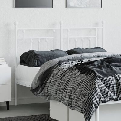 vidaXL Metallinen sängynpääty valkoinen 120 cm