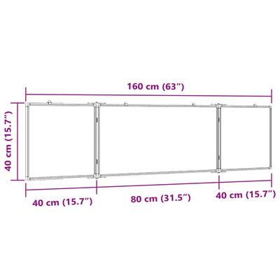 vidaXL Magneettinen taitettava tussitaulu 160x40x1,7 cm cm alumiini