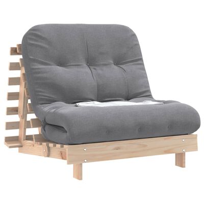 vidaXL Futon vuodesohva patjalla 90x206x11 cm täysi mänty