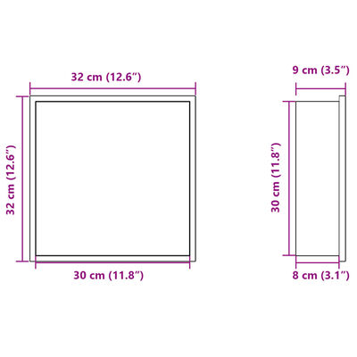 vidaXL Suihkuhylly harjattu kulta 32x32x9 cm ruostumaton teräs