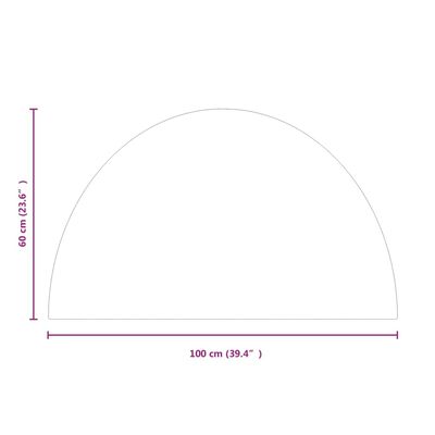 vidaXL Takan lasilevy puolipyöreä 1000x600 mm