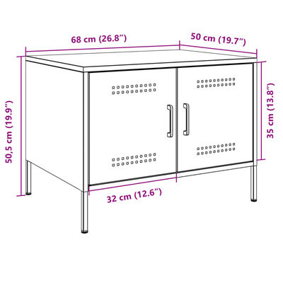 vidaXL Sohvapöytä musta 68x50x50,5 cm teräs