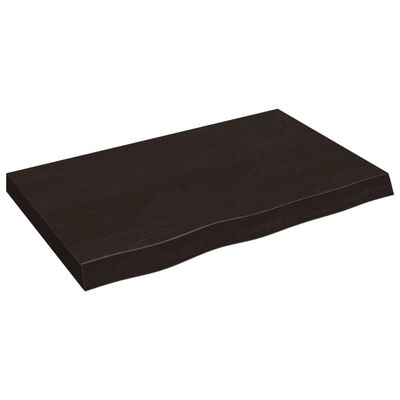 vidaXL Seinähylly tummanruskea 80x50x(2-6) cm käsitelty täystammi