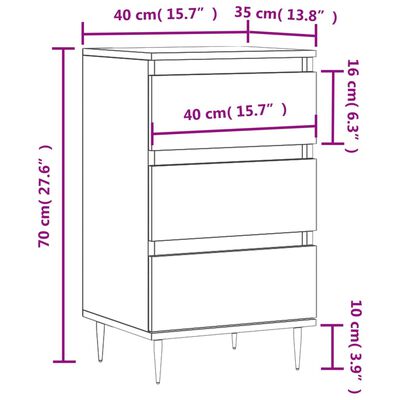 vidaXL Senkki korkeakiilto valkoinen 34,5x34x90 cm tekninen puu