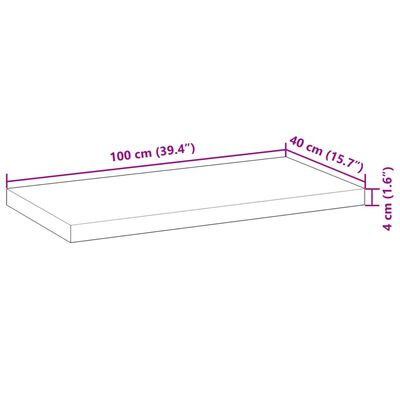 vidaXL Kylpyhuoneen pöytälevy 100x40x4 cm käsittelemätön täysi akasia