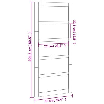 vidaXL Lato-ovi 90x1,8x204,5 cm täysi mänty