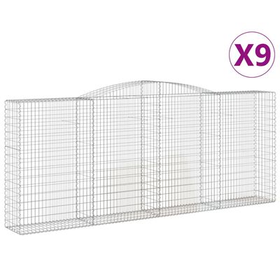 vidaXL Kaarevat kivikorit 9 kpl 400x50x160/180 cm galvanoitu rauta