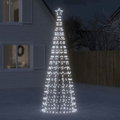 vidaXL Joulukuusi piikeillä 570 kylmän valkoista LED-valoa 300 cm