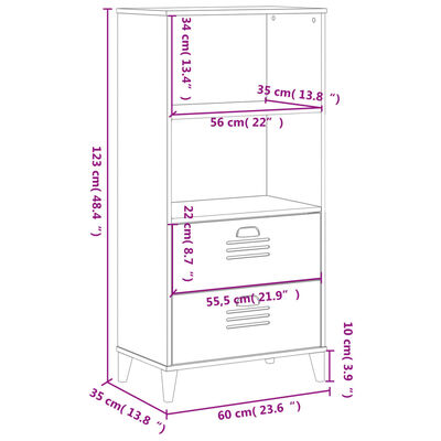 vidaXL Kirjahylly VIKEN musta 60x35x123 cm tekninen puu