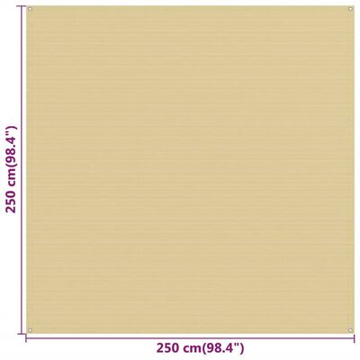 vidaXL Telttamatto beige 250x250 cm HDPE