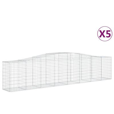 vidaXL Kaarevat kivikorit 5 kpl 400x50x80/100 cm galvanoitu rauta