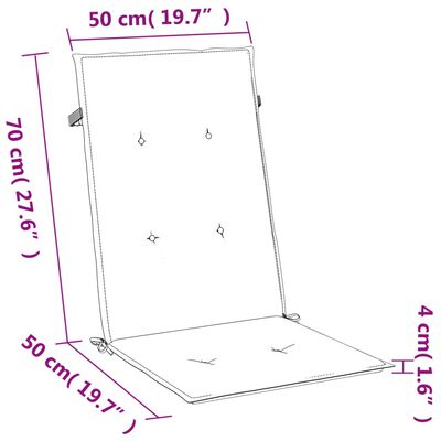 vidaXL Korkeaselkätuolin tyynyt 4 kpl tummanharmaa 120x50x4 cm kangas