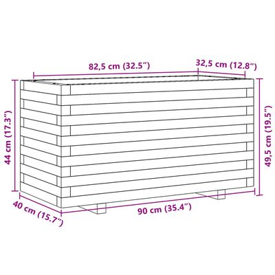 vidaXL Puutarhakukkalaatikko 90x40x49,5 cm kyllästetty mänty