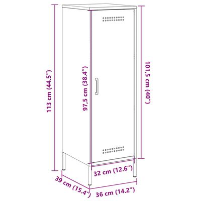 vidaXL Kaappi sinapinkeltainen 36x39x113 cm teräs