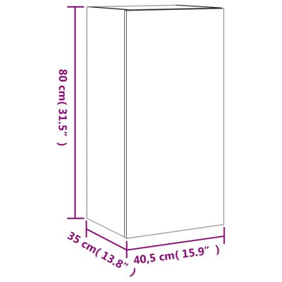 vidaXL TV-seinäkaappi LED-valoilla valkoinen 40,5x35x80 cm