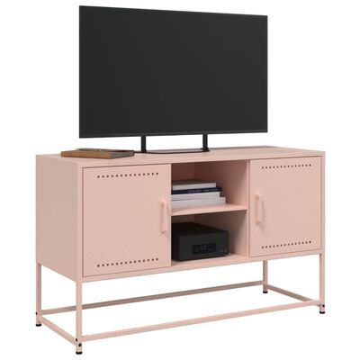 vidaXL TV-taso pinkki 100,5x39x60,5 cm teräs