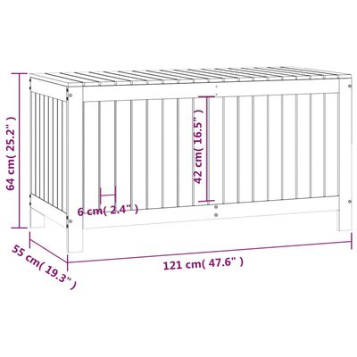 vidaXL Säilytyslaatikko harmaa 121x55x64 cm täysi mänty