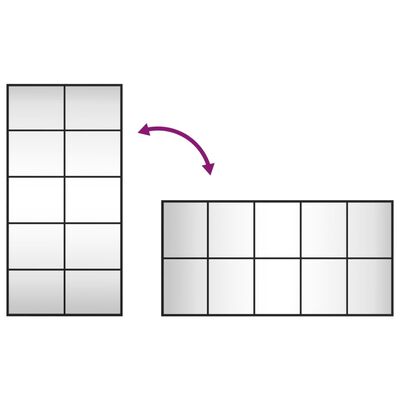 vidaXL Seinäpeili musta 50x100 cm suorakulmio rauta