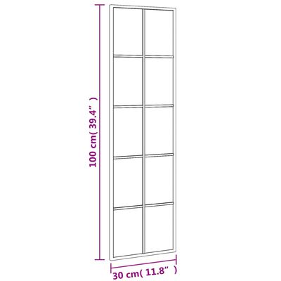 vidaXL Seinäpeili musta 30x100 cm suorakulmio rauta