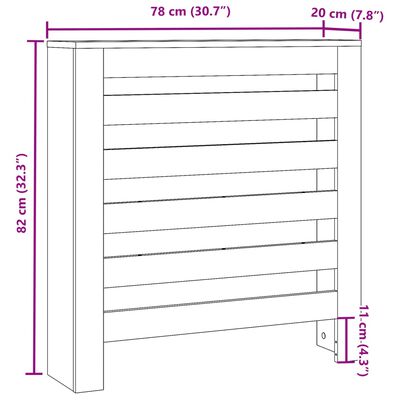 vidaXL Lämpöpatterin suoja betoninharmaa 78x20x82 cm tekninen puu