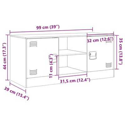 vidaXL TV-taso sinapinkeltainen 99x39x44 cm teräs