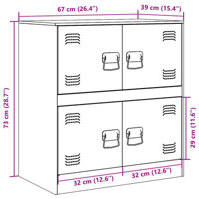 vidaXL Senkki pinkki 67x39x73 cm teräs