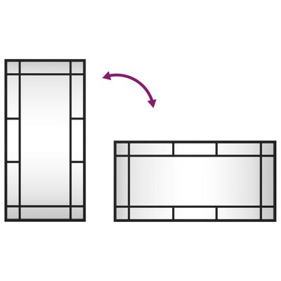 vidaXL Seinäpeili musta 30x60 cm suorakulmio rauta