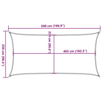 vidaXL Aurinkopurje hiekka 5x2,5 m 100% Oxford polyesteri