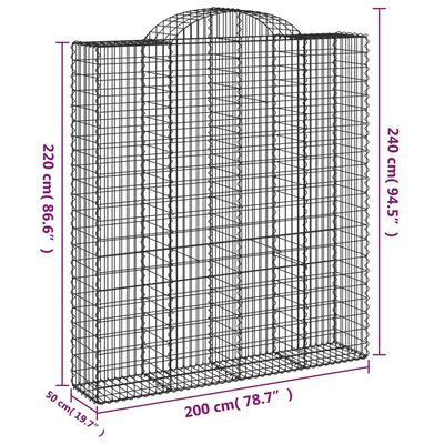 vidaXL Kaarevat kivikorit 5 kpl 200x50x220/240 cm galvanoitu rauta