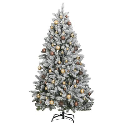 vidaXL Tekojoulukuusi saranoilla 300 LED-valoa ja joulupalloa 210 cm