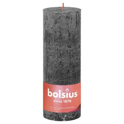 Bolsius Pilarikynttilät Shine 4 kpl 190x68 mm myrskynharmaa