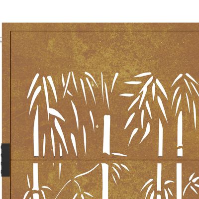 vidaXL Puutarhaportti 105x105 cm corten teräs bambukuvio