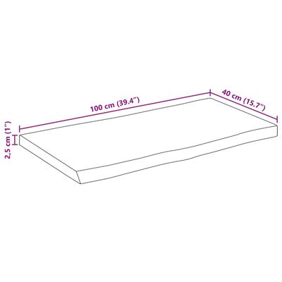 vidaXL Pöytälevy 100x40x2,5 cm elävä reuna täysi mangopuu